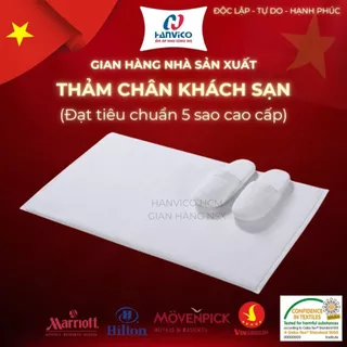 Thảm Chân Cotton Khách Sạn Hanvico trắng 45x80cm Dùng Cho Khách Sạn, Resort - Khăn Thảm Chùi Chân