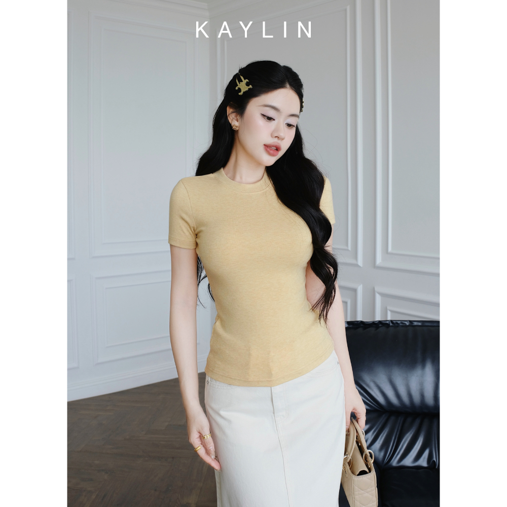 Ảnh Áo thun KAYLIN form Basic chất vải thun cotton co giãn phong cách BST Hè 2025 - N2463 3
