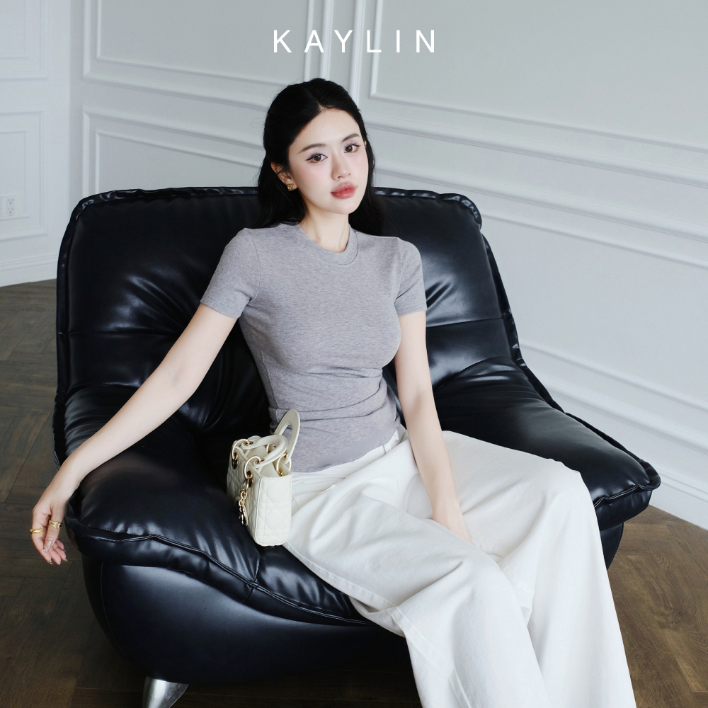 Ảnh Áo thun KAYLIN form Basic chất vải thun cotton co giãn phong cách BST Hè 2025 - N2463 2