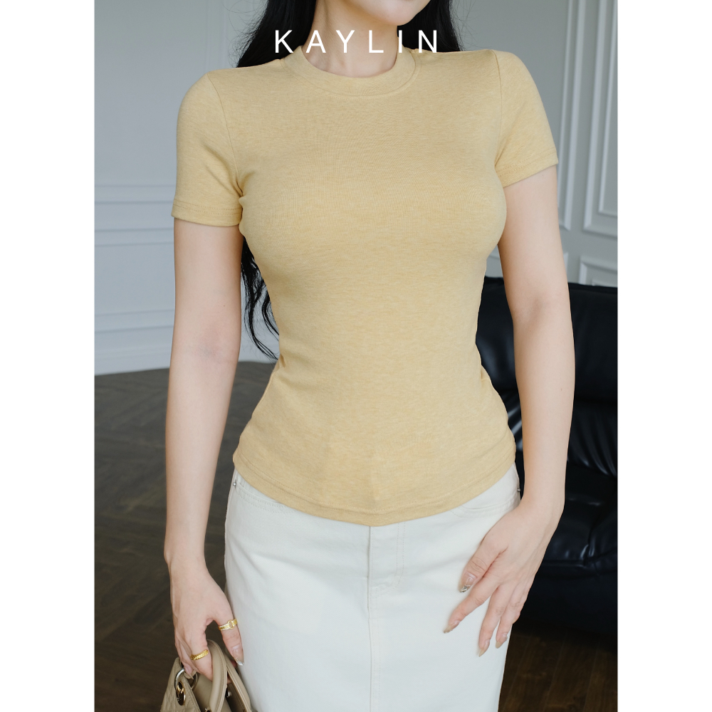 Ảnh Áo thun KAYLIN form Basic chất vải thun cotton co giãn phong cách BST Hè 2025 - N2463 4