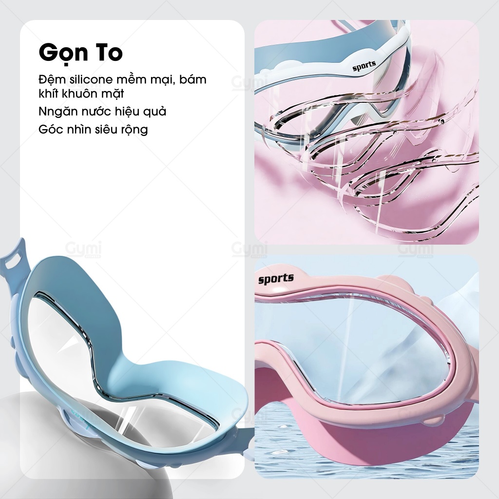 Combo Kính Bơi + Mũ Bơi Trẻ Em - Chống Tia UV, Chống Sương Mù - Cho Bé Trai Và Bé Gái - KinhBoi+MuBoi-TreEm