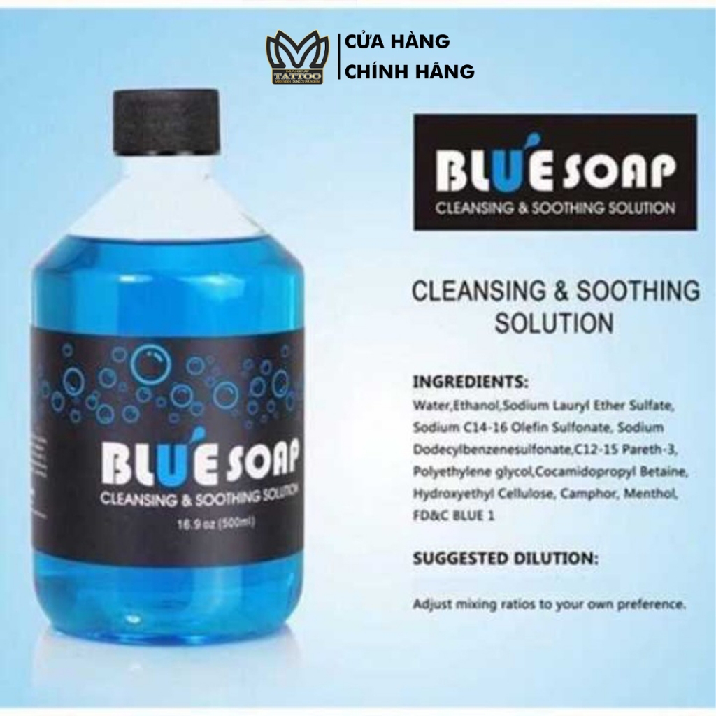 Dung dịch Bluesoap lau mực xăm 500ml siêu đậm đặc