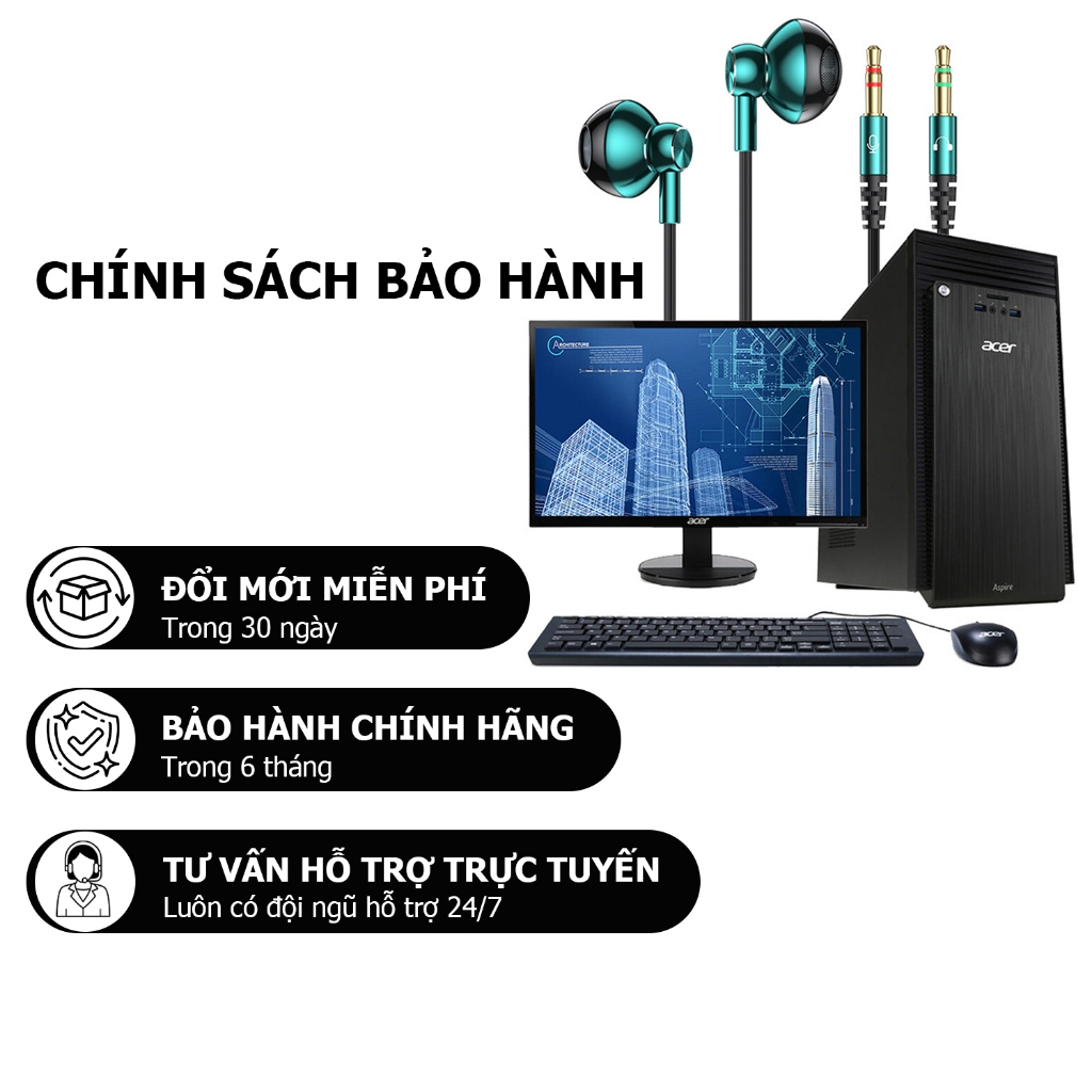 Tai nghe máy tính C70 dành cho máy tính bàn có 2 giắc cắm, có mic đàm thoại, dây dài 2.5m-Poermax | BigBuy360 - bigbuy360.vn