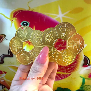 Đồng xu mạ vàng-Đồng xu cổ phong thủy may mắn