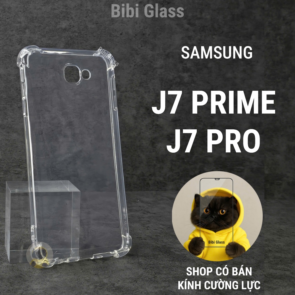 Ốp lưng Samsung J7 Prime, J7 pro silicon trong suốt dẻo cao cấp chống sốc bảo vệ điện thoại BIBI