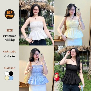 247store - Áo Bí Cúp Ngực Dáng Xoè Chất Gió Sần
