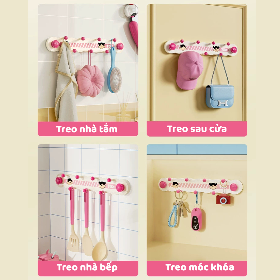 Móc Treo Hút Chân Không Thông Minh, Không Khoan Lỗ Chịu Lực Tốt, Móc Treo Quần Áo Gắn Cửa Pop-Up