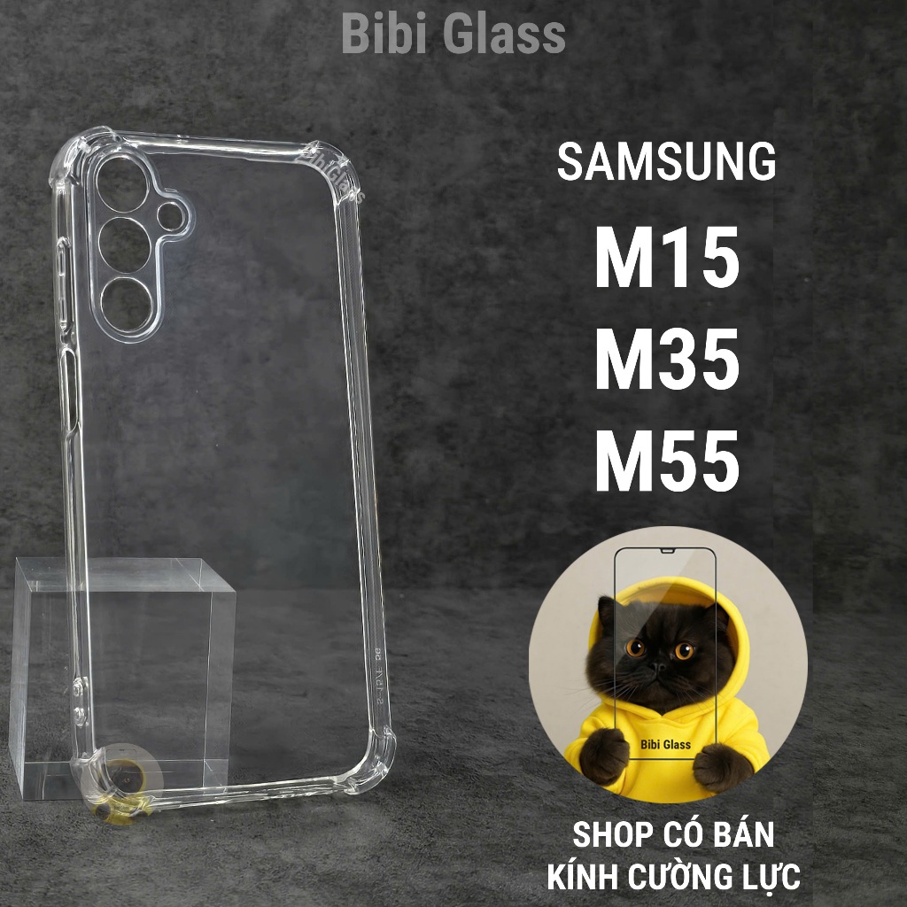 Ốp lưng Samsung M15, M35, M55 5G silicon trong suốt dẻo cao cấp chống sốc viền vuông ss BIBI