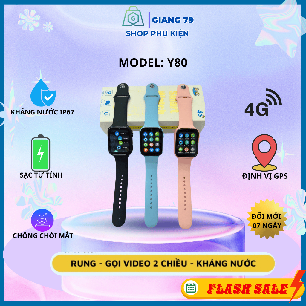 Đồng Hồ Thông Minh Trẻ Em Y76/ Y80/ D36, Lắp Sim 4G Nghe Gọi, Nhắn tin, Định Vị, Nhiều chức năng...