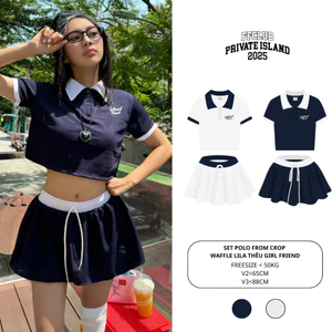 Set bộ đồ thể thao nữ pickleball tennis áo Polo LILA chân váy LILA FFCLUB MIX thoáng mát có quần bảo hộ