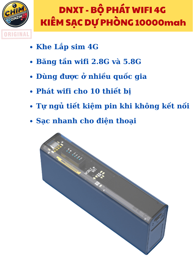 BỘ PHÁT WIFI 4G tốc độ nhanh cho nhiều thiết bị KIÊM SẠC DỰ PHÒNG ...