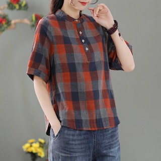 Áo sơ mi kẻ sọc cổ tròn tay lỡ, dáng rộng trẻ trung SP28