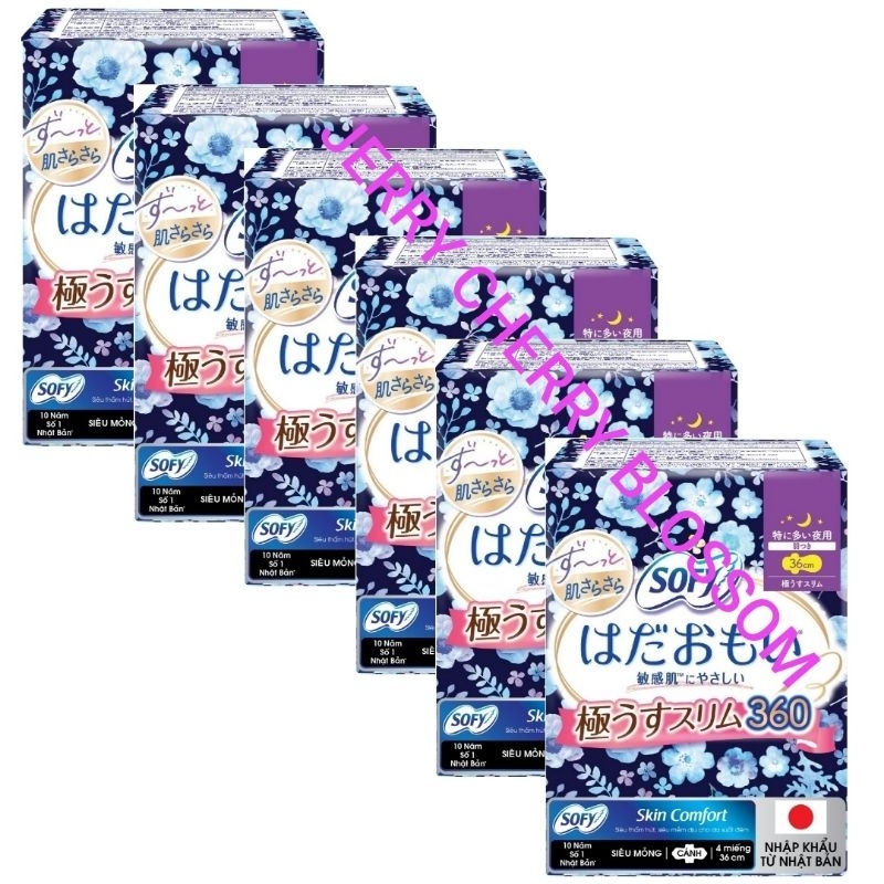 Combo 6 gói sofy Skin Comfort  Nhật Bản  Đêm 36cm  4 miếng