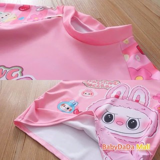 Bikini 2 mảnh cho bé gái hoạ tiết labubu kèm mũ, đồ bơi cho bé gái 2 mảnh , đồ bơi cho bé 10-40KG