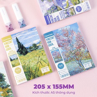 [Sale 50%]Combo 4 quyển Tập Học Sinh A5 Vangogh 4 ÔLy 96/200 Trang Định Lượng Giấy 80gsm Không Lem, Bìa In Hình Chống nc