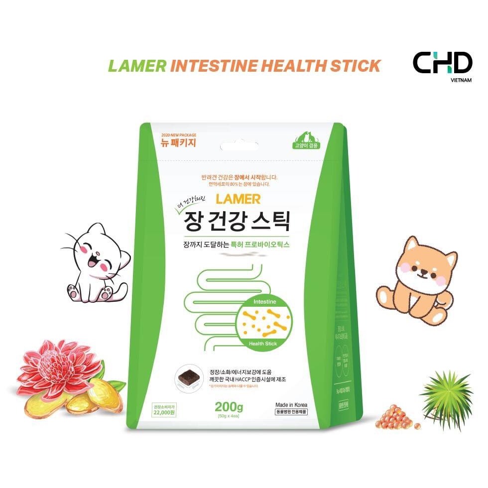 NEW VIÊN ĂN VẶT MEN VI SINH HỖ TRỢ TIÊU HÓA CHO CHÓ MÈO LAMER INTESTINE HEALTH STICK 50g | 200g