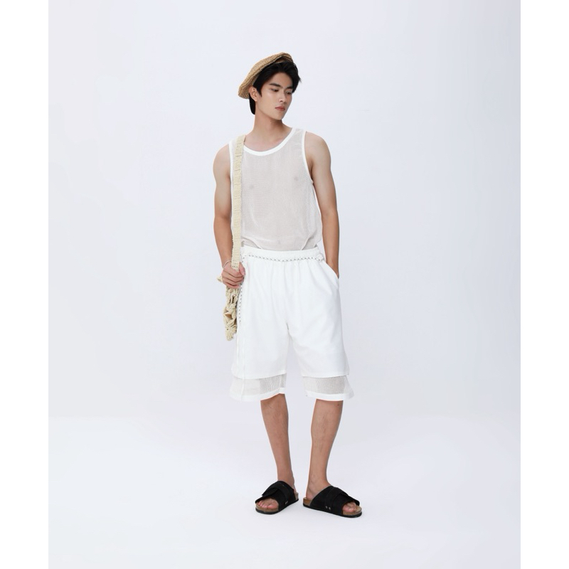 Set đồ nam đi biển gồm áo lưới nam đi biển + quần đi biển nam unisex size 55kg - 80kg