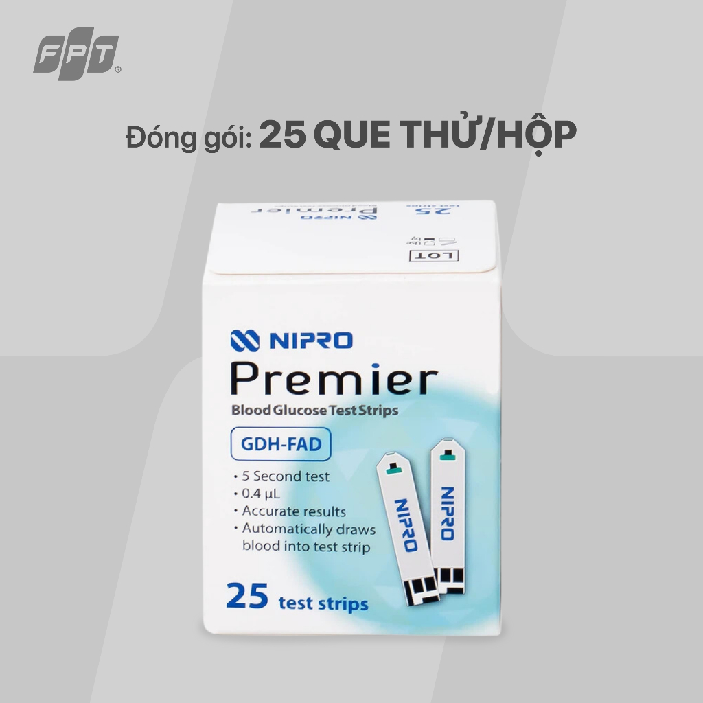 Ảnh Que thử đường huyết Nipro Premier Alpha - Dành cho máy đo đường huyết Nipro Premier Alpha 2