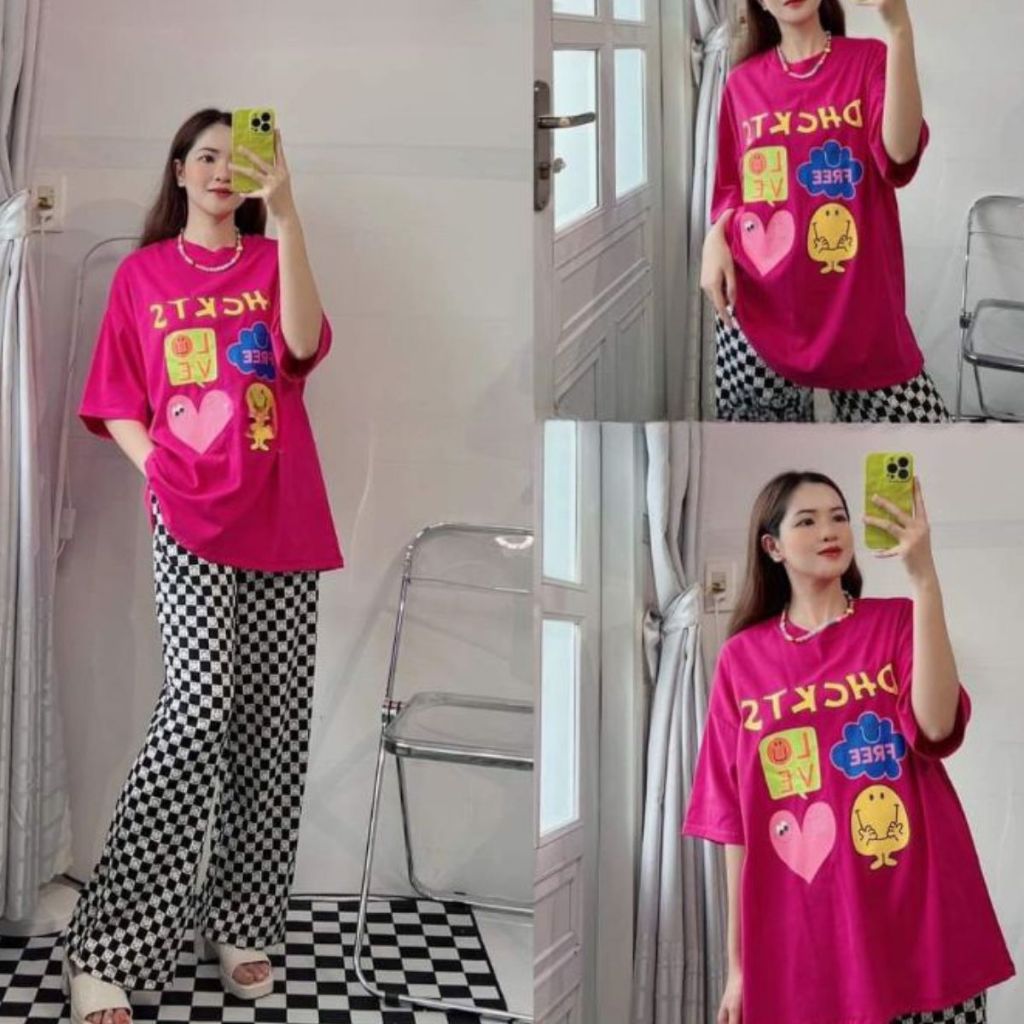 Đồ Bộ Nữ Bigsize Quần Ống Suông Có Túi Cạp Cao ESHOP DB168 Thun Cotton Co Giãn Form Rộng 45-85kg