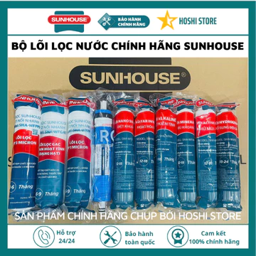 Combo lõi lọc nước, trọn bộ lõi lọc nước Sunhouse dùng cho tất cả máy lọc Sunhouse