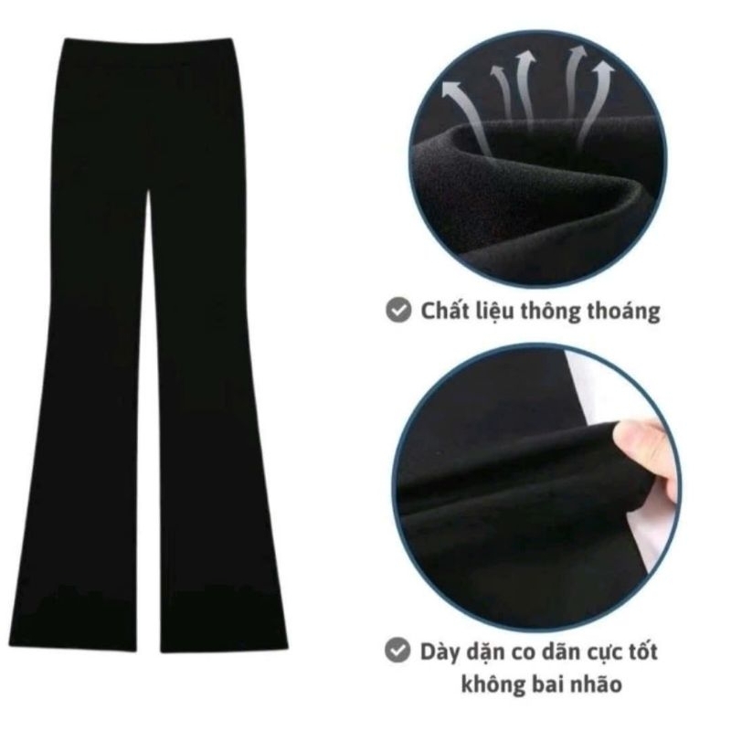 Sét bộ đồ quần ống loe cạp cao co dãn thoải mái + mix áo croptop  tăm lạnh - in Hình Nơ Trắng xinh xắn