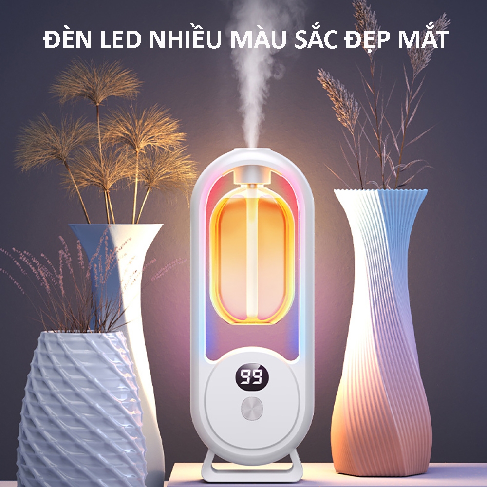 Máy xịt thơm phòng, máy toả hương nước hoa cao cấp có led, lưu hương lâu có nhiều chế độ