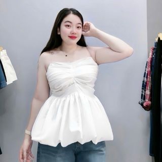 Áo Bigsize nữ cúp ngưc nhún eo bo chun tùng xòe bí co giãn thoải mái xinh xắn basic dễ phối đồ đi tiệc dạo phố - A186