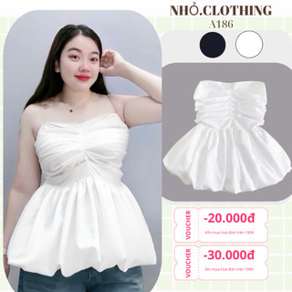 Áo Bigsize nữ cúp ngưc nhún eo bo chun tùng xòe bí co giãn thoải mái xinh xắn basic dễ phối đồ đi tiệc dạo phố - A186