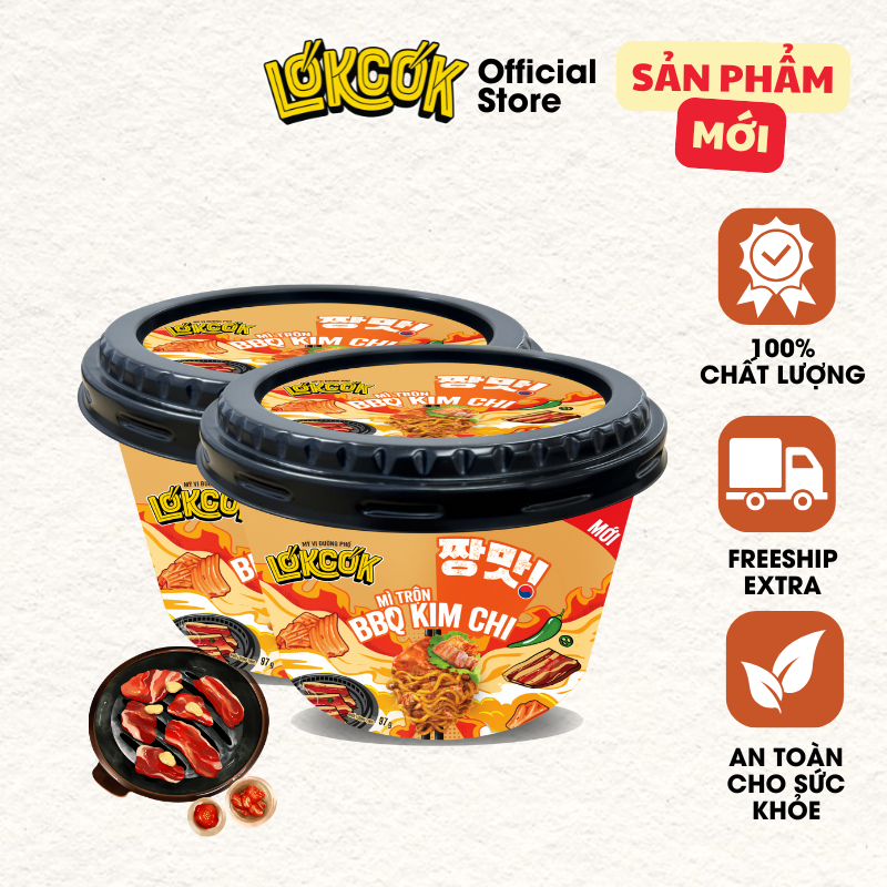 [Chính Hãng] Thùng 12 Tô Mì Trộn BBQ Kim Chi LOKCOK Thùng 12 Tô x 97G