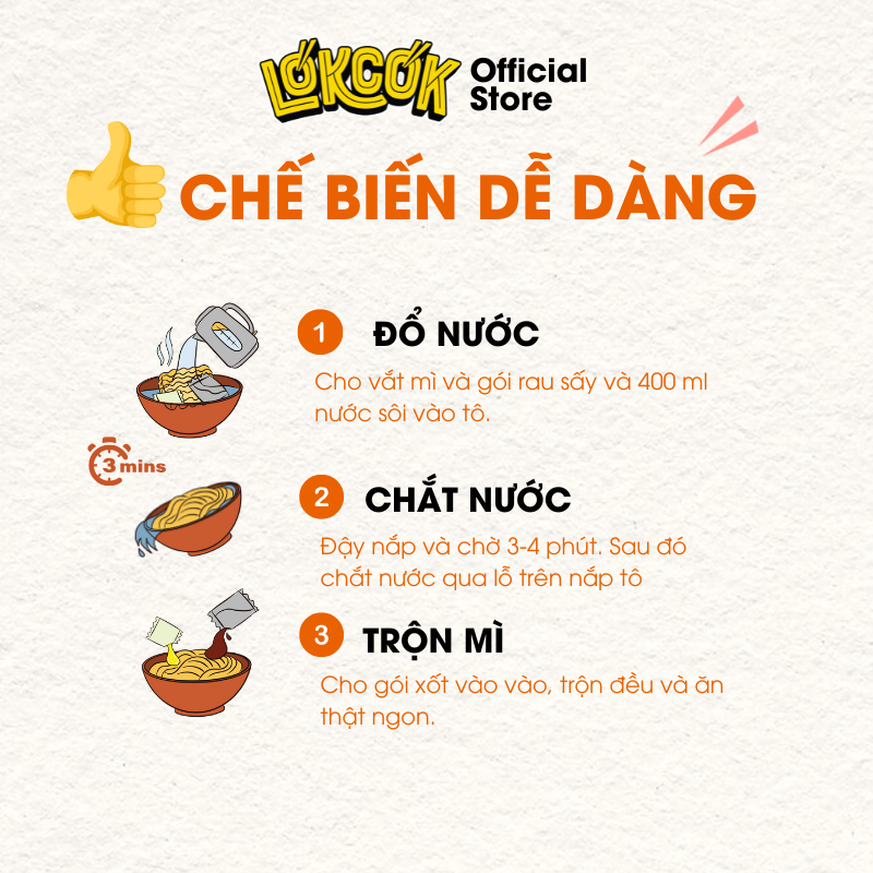 [Chính Hãng] Thùng 24 Gói Mì Trộn Xốt BBQ Kim Chi LOKCOK 24 Gói x 97G [HSD T6.2026]