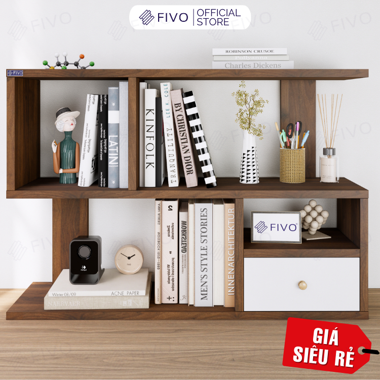 Ảnh Kệ Sách Gỗ Để Bàn Hiện Đại FIVO FB20 Dày Dặn, Bền Chắc, Decor Linh Hoạt, Dễ Dàng Lắp Ráp 1