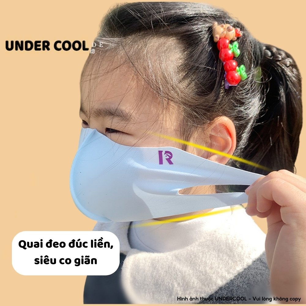 Combo 2 khẩu trang trẻ em 3-8 tuổi UNDERCOOL - chống tia UV nhẹ thoáng khí,logo đổi màu khi gặp ánh nắng KT13 CB02