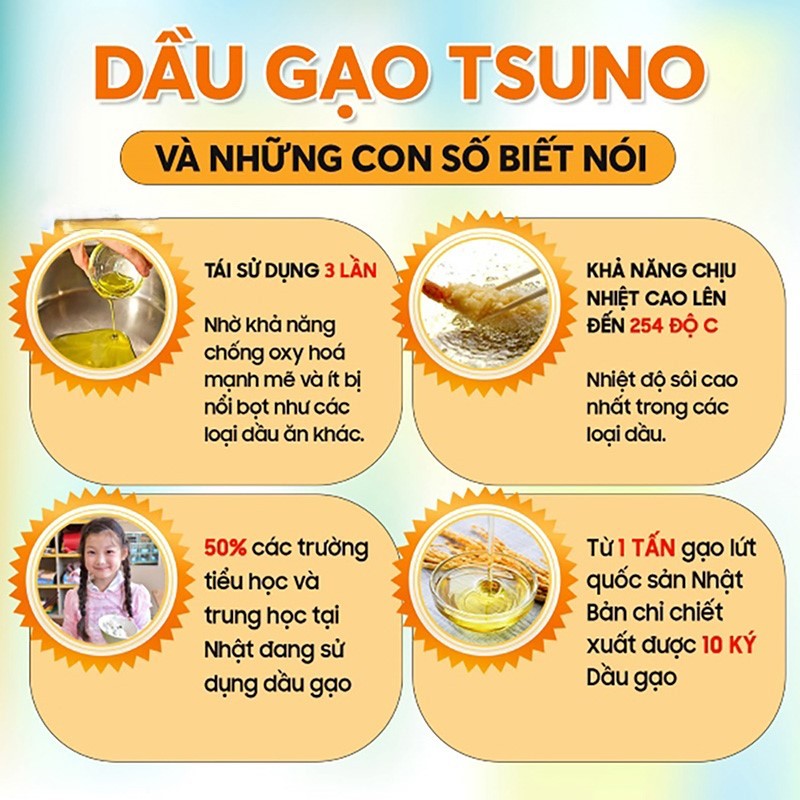 [Dầu ăn dặm date ] Dầu ăn gạo lứt số 1 Nhật Bản Tsuno giàu dinh dưỡng (500g)