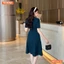 Đầm thiết kế BEMINE cổ tim có dây nơ phối viền dáng chữ A phù hợp đi làm, đi chơi-MT10112