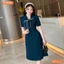 Đầm thiết kế BEMINE cổ tim có dây nơ phối viền dáng chữ A phù hợp đi làm, đi chơi-MT10112