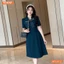 Đầm thiết kế BEMINE cổ tim có dây nơ phối viền dáng chữ A phù hợp đi làm, đi chơi-MT10112