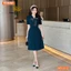 Đầm thiết kế BEMINE cổ tim có dây nơ phối viền dáng chữ A phù hợp đi làm, đi chơi-MT10112