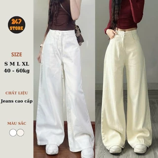 Quần jean ỐNG LOE 247Store nhiều màu lưng cao tôn dáng dài 103cm jean ống loe