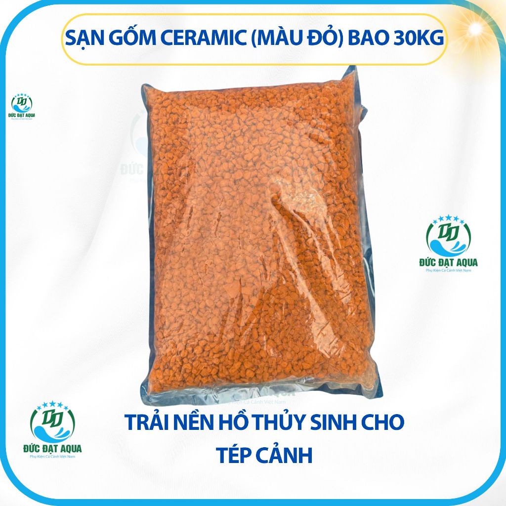 sạn gốm ceramic BAO 30KG (màu đỏ) Trải Nền Hồ Thủy Sinh cho tép cảnh