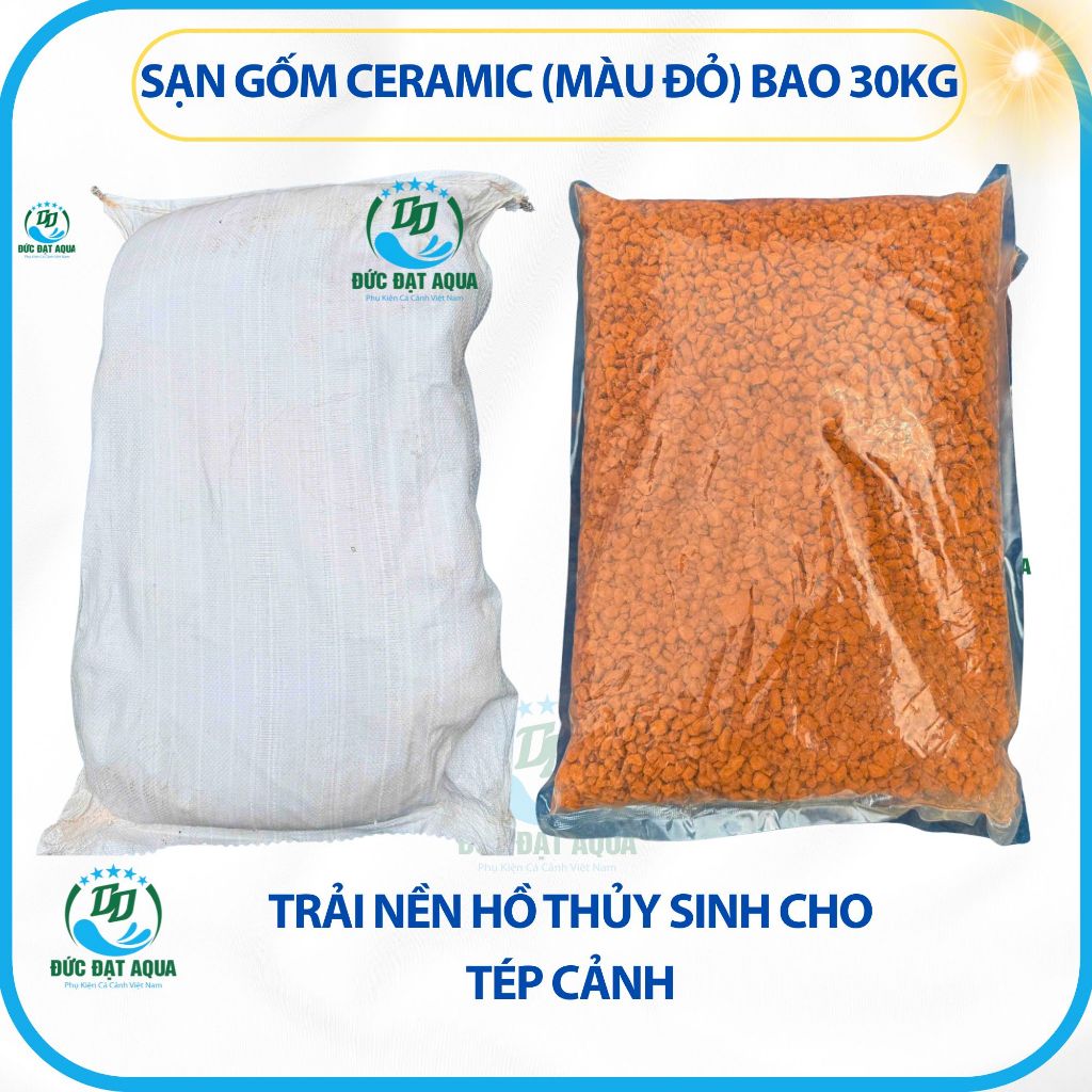 sạn gốm ceramic BAO 30KG (màu đỏ) Trải Nền Hồ Thủy Sinh cho tép cảnh 2