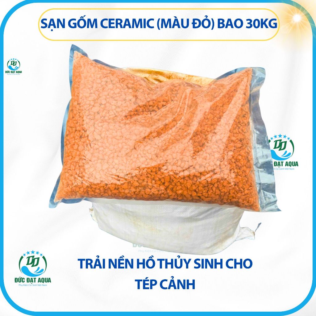 sạn gốm ceramic BAO 30KG (màu đỏ) Trải Nền Hồ Thủy Sinh cho tép cảnh 8
