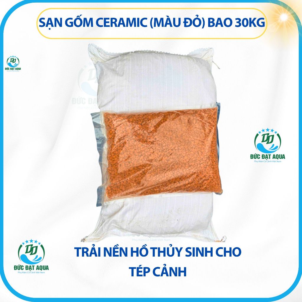sạn gốm ceramic BAO 30KG (màu đỏ) Trải Nền Hồ Thủy Sinh cho tép cảnh 5