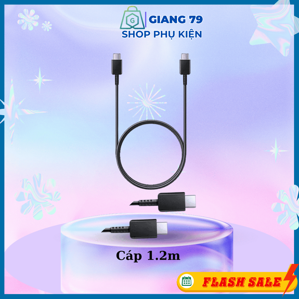 Bộ Sạc Siêu Nhanh Samsung-45W Cáp C To C, Cho các dòng Note10, Note20 S21 S22 S22 Plus S22 Ultra...