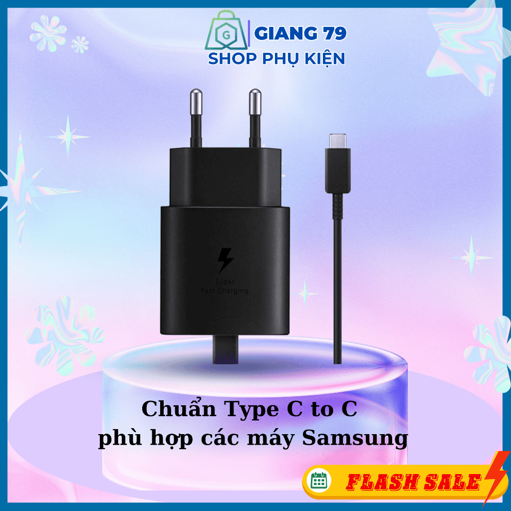 Bộ Sạc Siêu Nhanh Samsung-45W Cáp C To C, Cho các dòng Note10, Note20 S21 S22 S22 Plus S22 Ultra...
