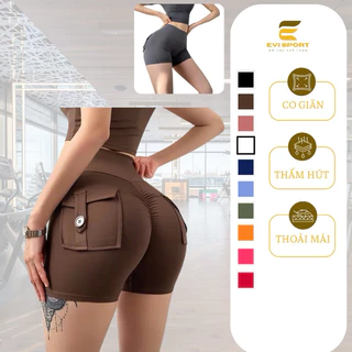 Quần short đùi chun mông túi hộp cạp cao siêu xinh