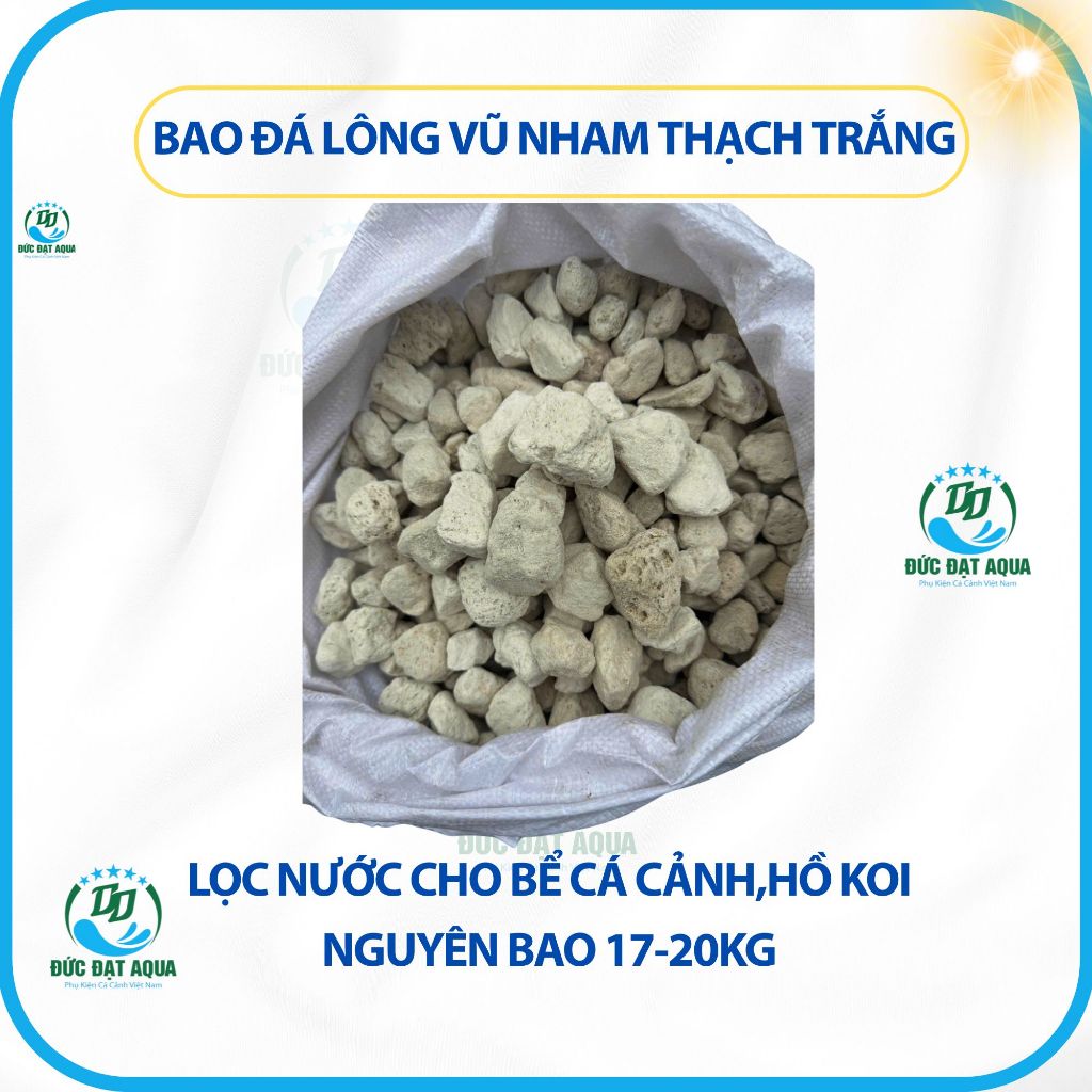 bao Đá lông vũ (Nham thạch trắng nguyên bao 17-20kg) dùng lọc nước cho bể cá cảnh,hồ koi. 8