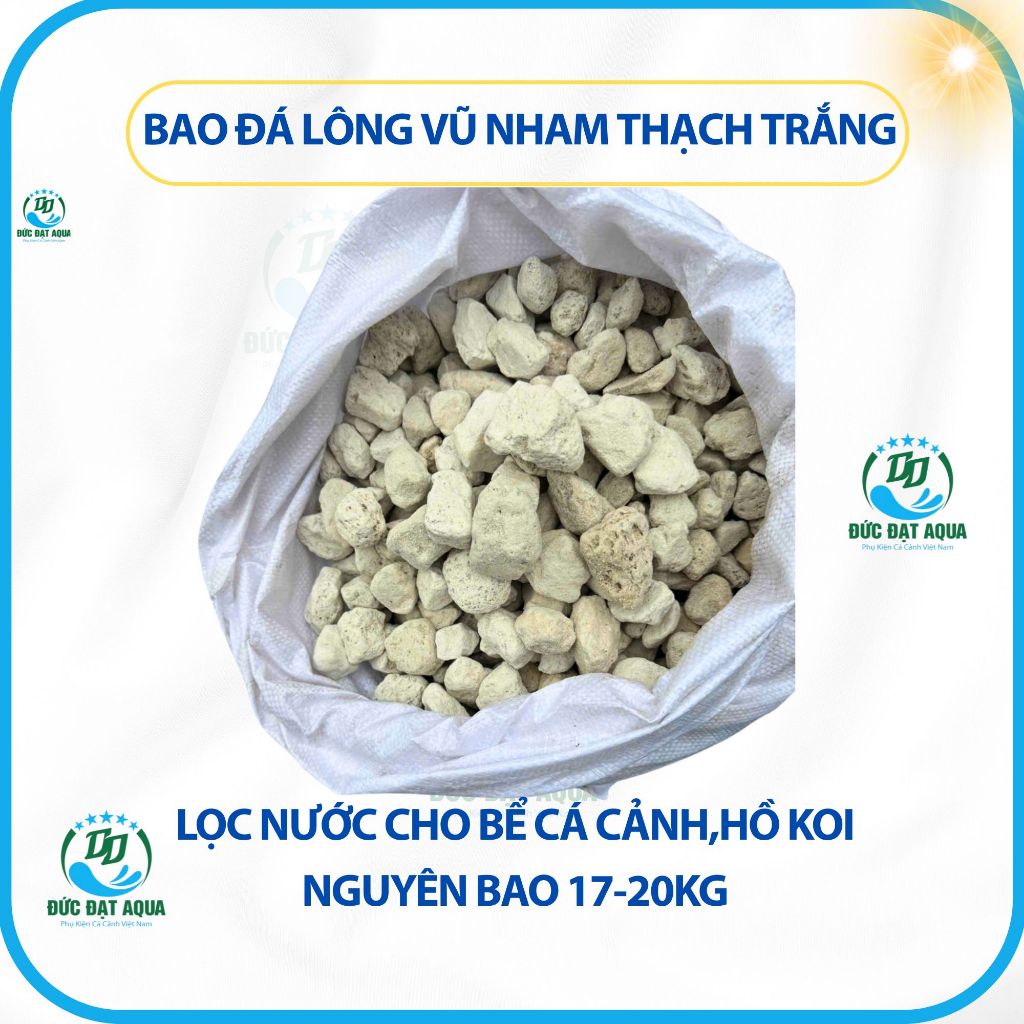 bao Đá lông vũ (Nham thạch trắng nguyên bao 17-20kg) dùng lọc nước cho bể cá cảnh,hồ koi. 7