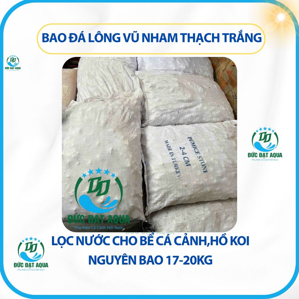 bao Đá lông vũ (Nham thạch trắng nguyên bao 17-20kg) dùng lọc nước cho bể cá cảnh,hồ koi. 2