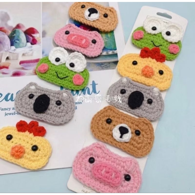 Kẹp Tóc Len Hình Động Vật , Kẹp Tóc Mái Hình Thú Len Handmade