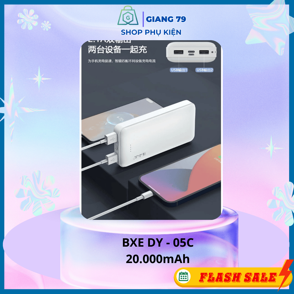 SẠC DỰ PHÒNG 20000mAh – Chính hãng BXE DY-05C/ 01C